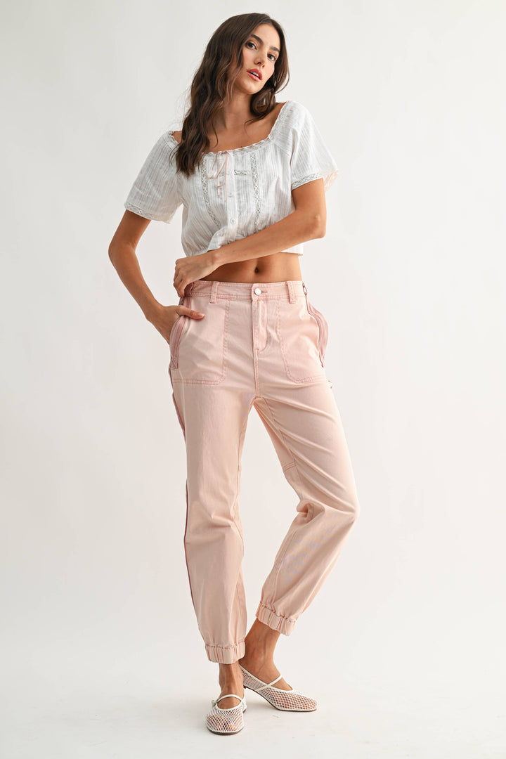 Track Pants with Zip Pocket Pink