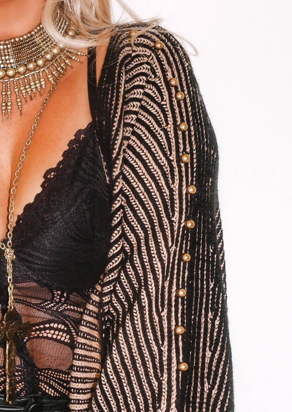 STUDDED STATEMENT CARDIGAN