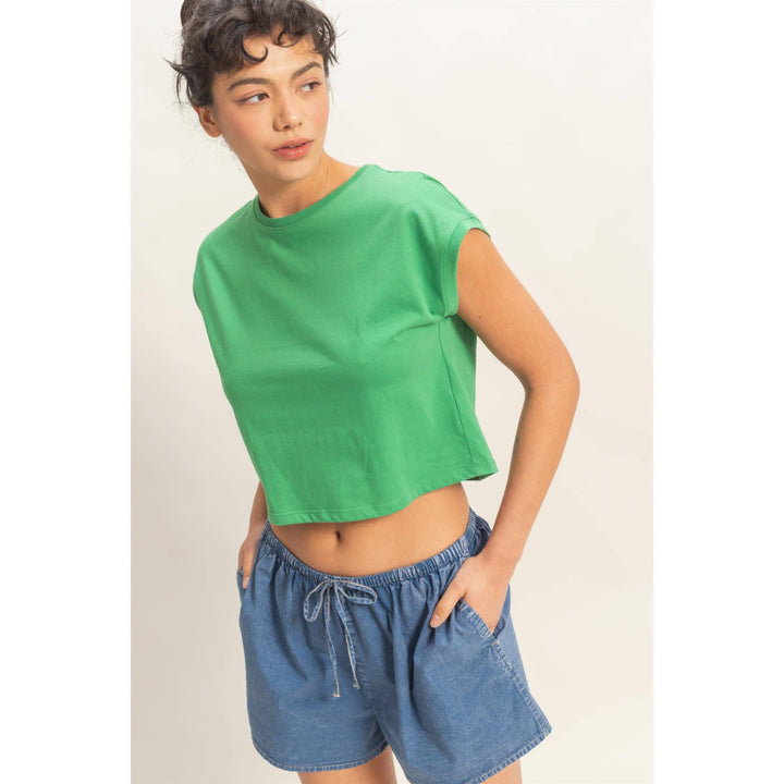 Classic Crew Neck Sleeveless Top