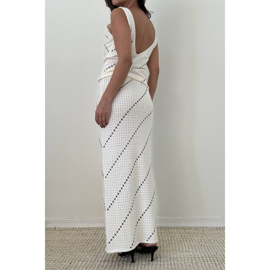 Crochet Knitted Top & Midi Skirt Set