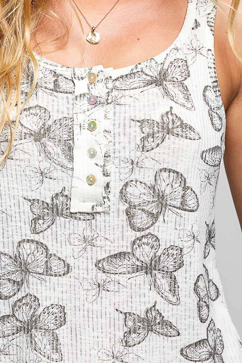 Vintage Butterfly Sleeveless Top