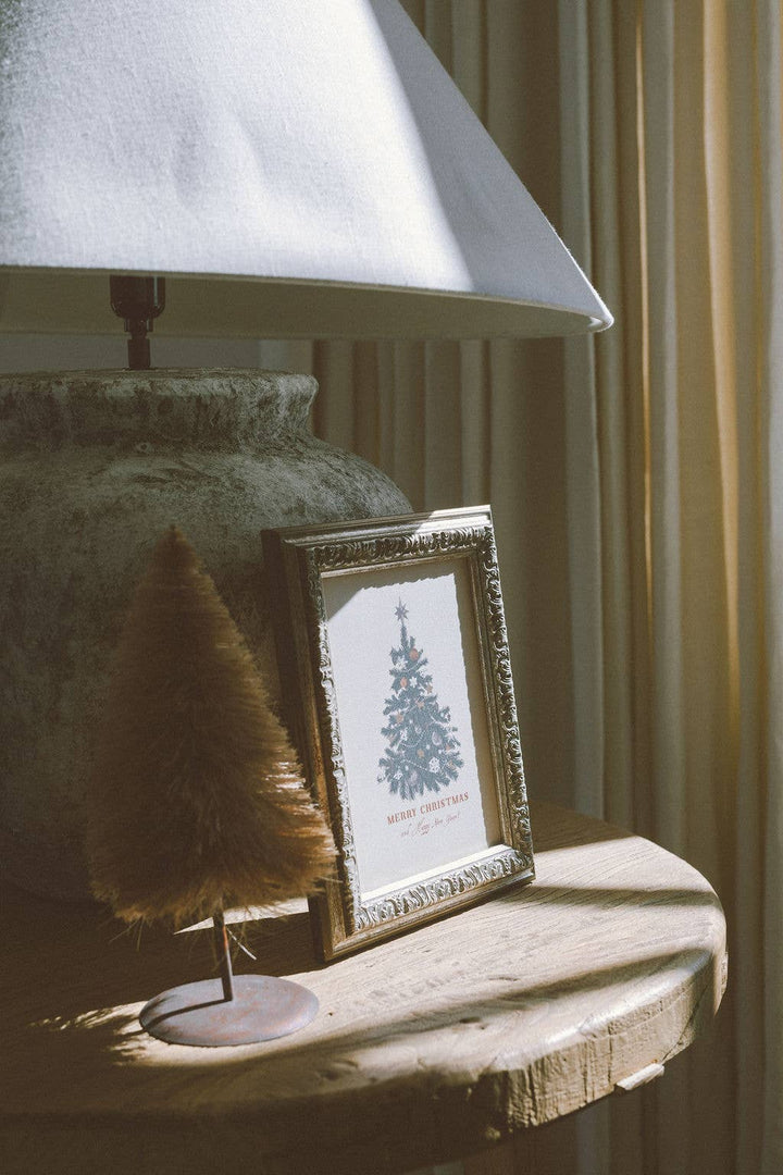 Happy New Year Tree Framed Antique Art