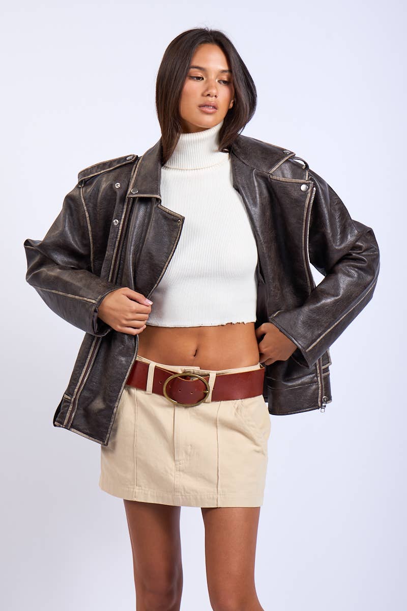 OVERSIZED LEATHER JACKET