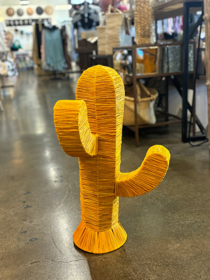 Large Woven Raffia Cactus