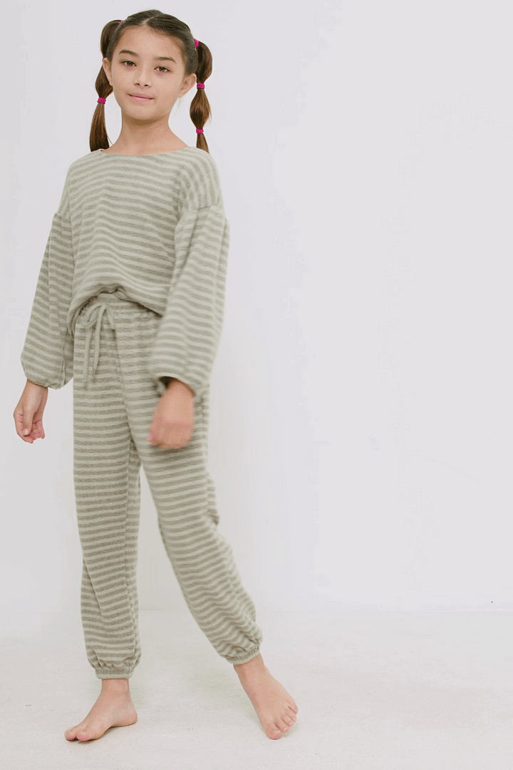 Girls Brushed Stripe Knit Top