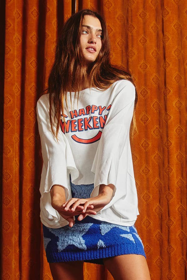 Hi-low Hem Graphic Cropped Top