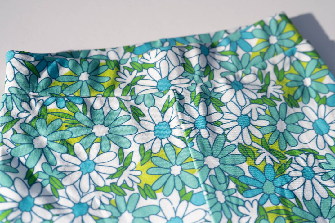 Blue Flower Power Shorts
