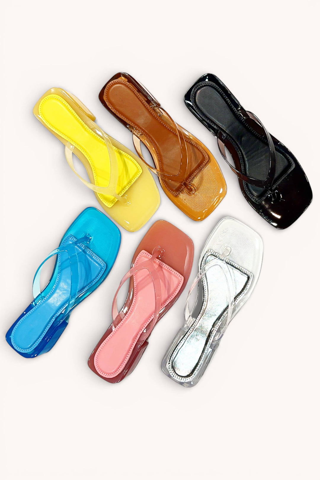 SALE JELLY BLOCK HEEL SANDALS