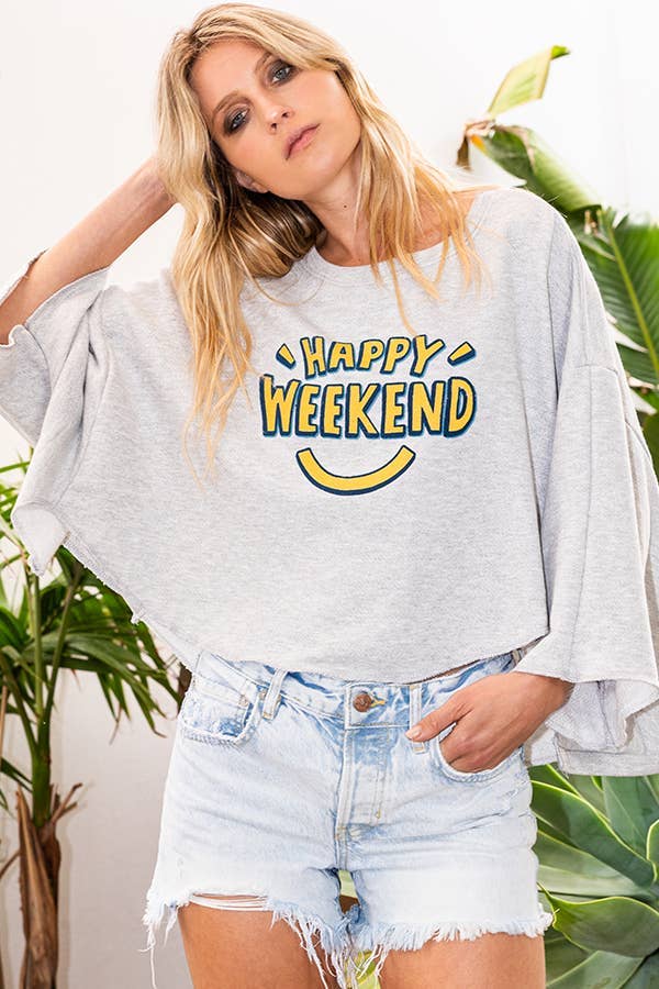 Hi-low Hem Graphic Cropped Top