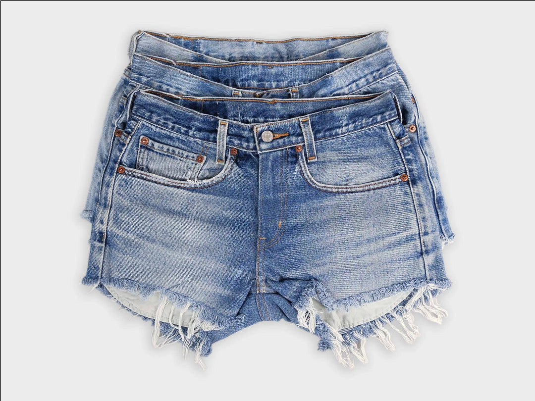 Low-Rise Upcycled Denim Shorts