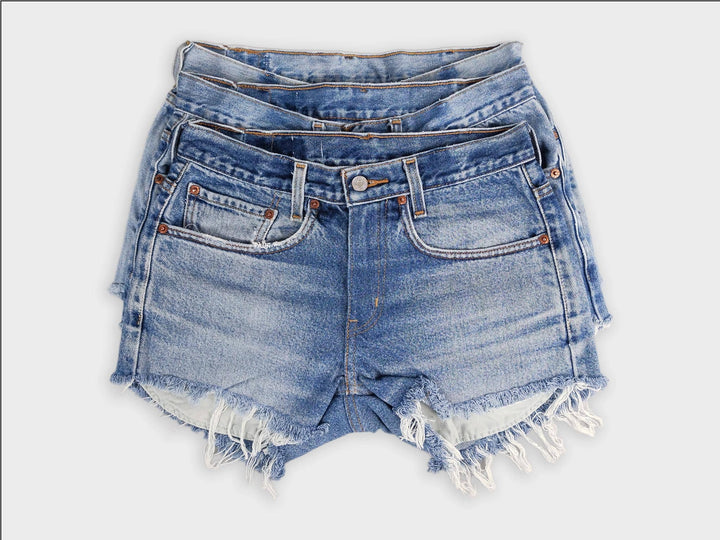 Low-Rise Upcycled Denim Shorts