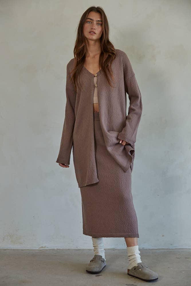 Knit Sweater Midi Cardigan
