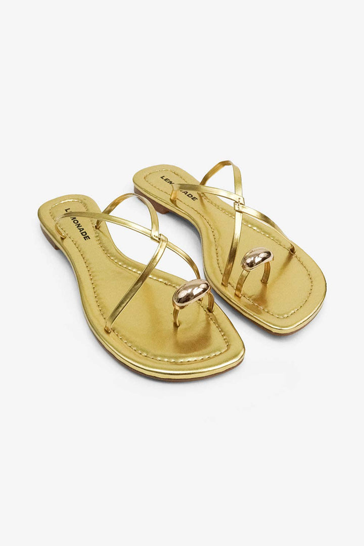 Criscross Gold Toe ring Sandals