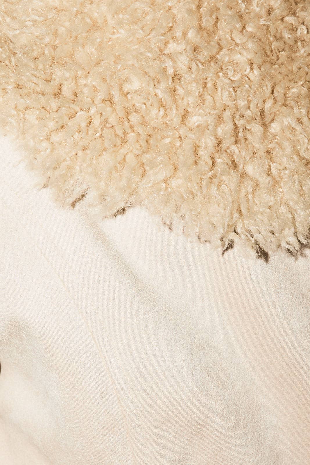 FAUX FUR TRIMMED SUEDE JACKET