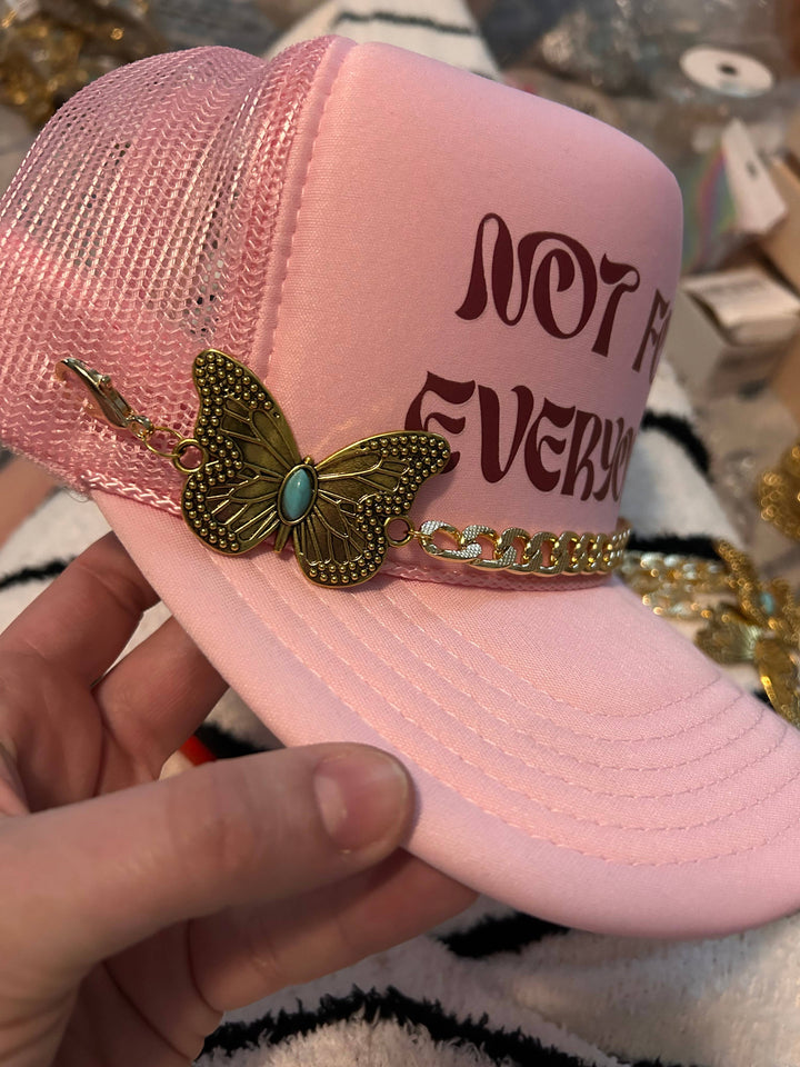 Turquoise &amp; Gold Butterfly Trucker Hat Chain