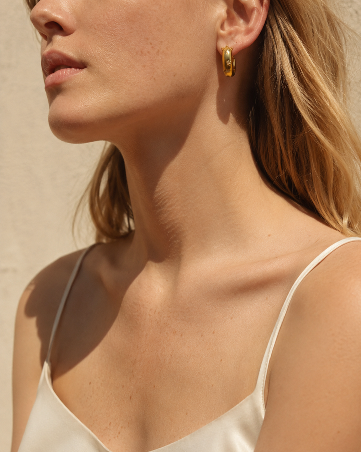 Gold Plate Modern Star Hoops