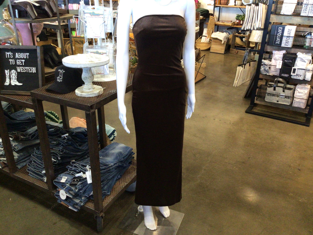 Strapless Velvet Dress