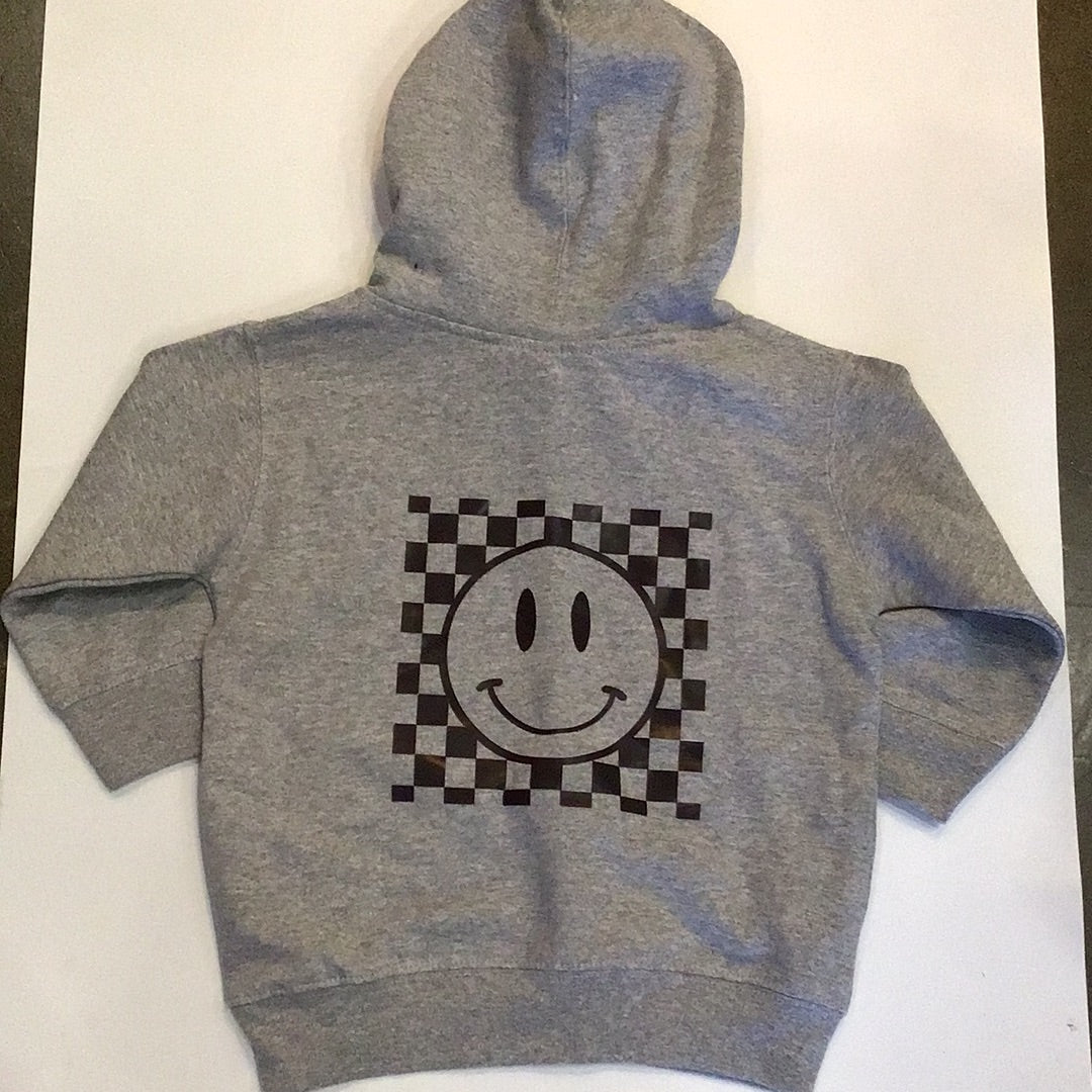 Checkered Happy Face Hoodie