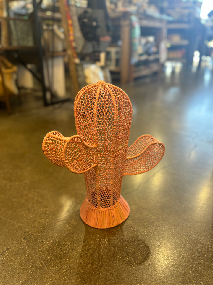 Small Woven Raffia Cactus