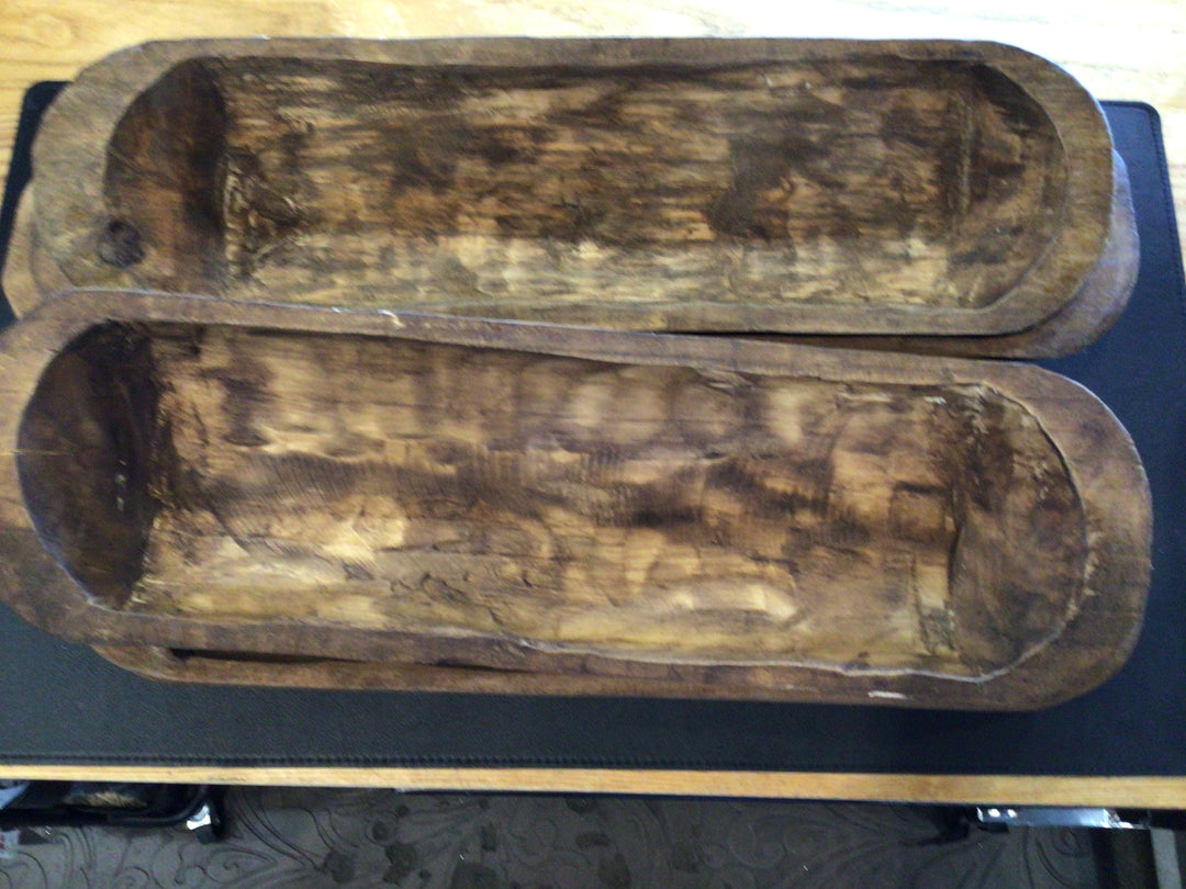 Long Handcarve wood bowl