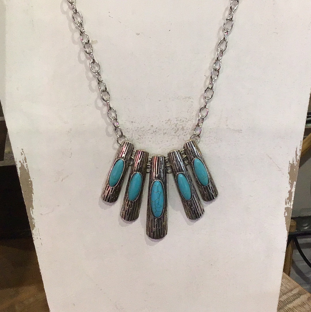 Turquoise silver Necklace