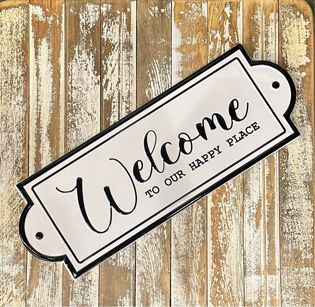 Welcome To Our Happy Place Sign