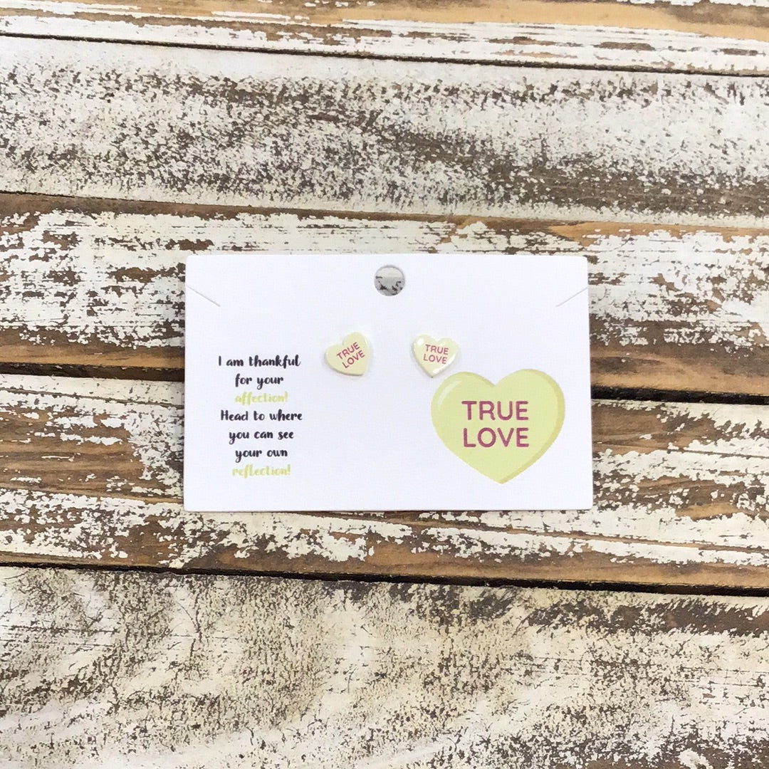 Conversation heart earrings