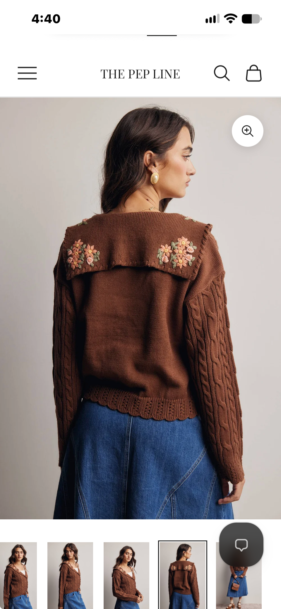 Embroidered Collar Cardigan