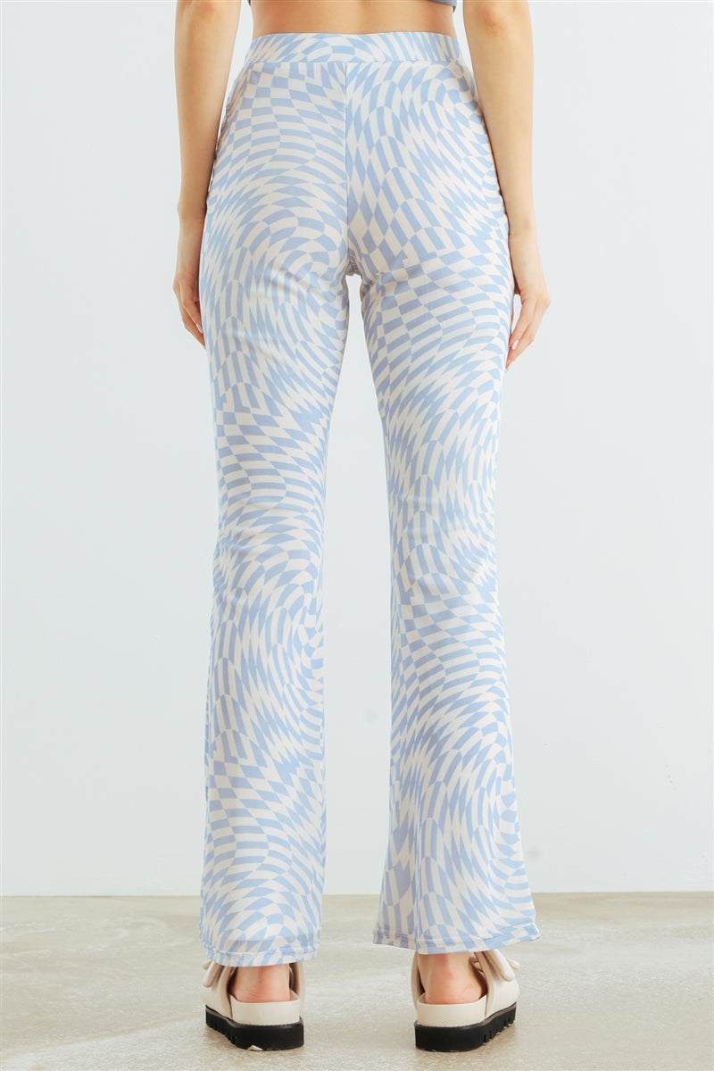 Blue and white abstract pants