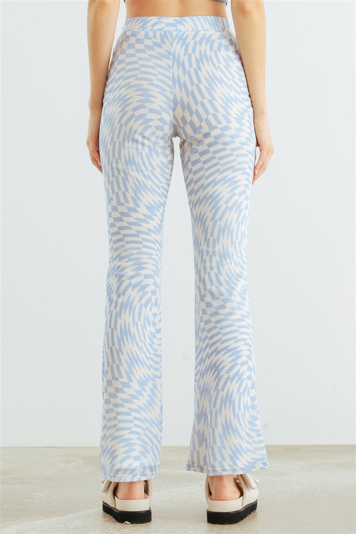 Blue and white abstract pants