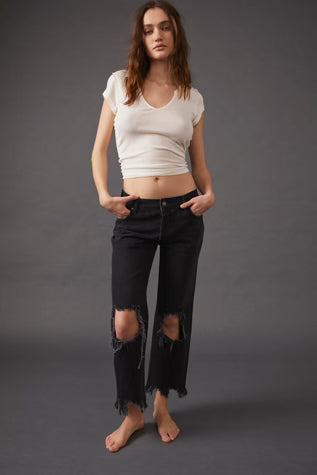 Free People Maggie Mid Rise Straight