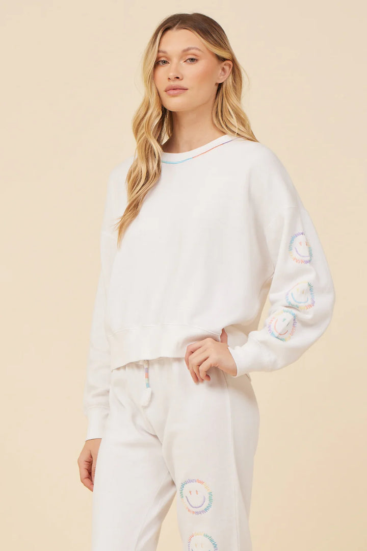 Sorbet Smiley Face Crewneck