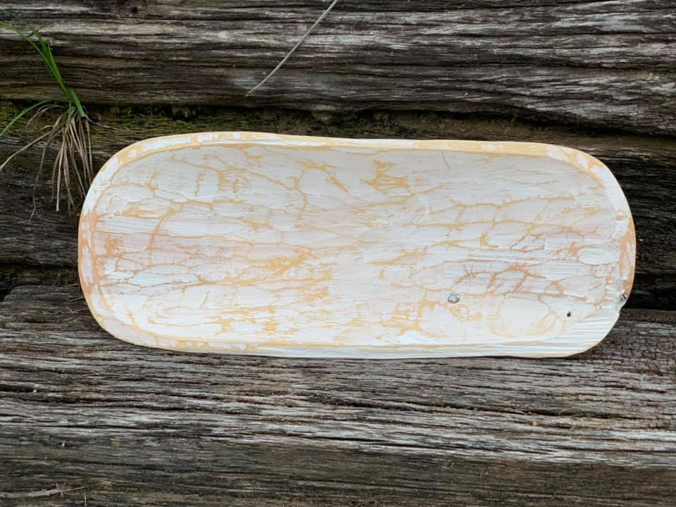 White Painted Wood Bowl