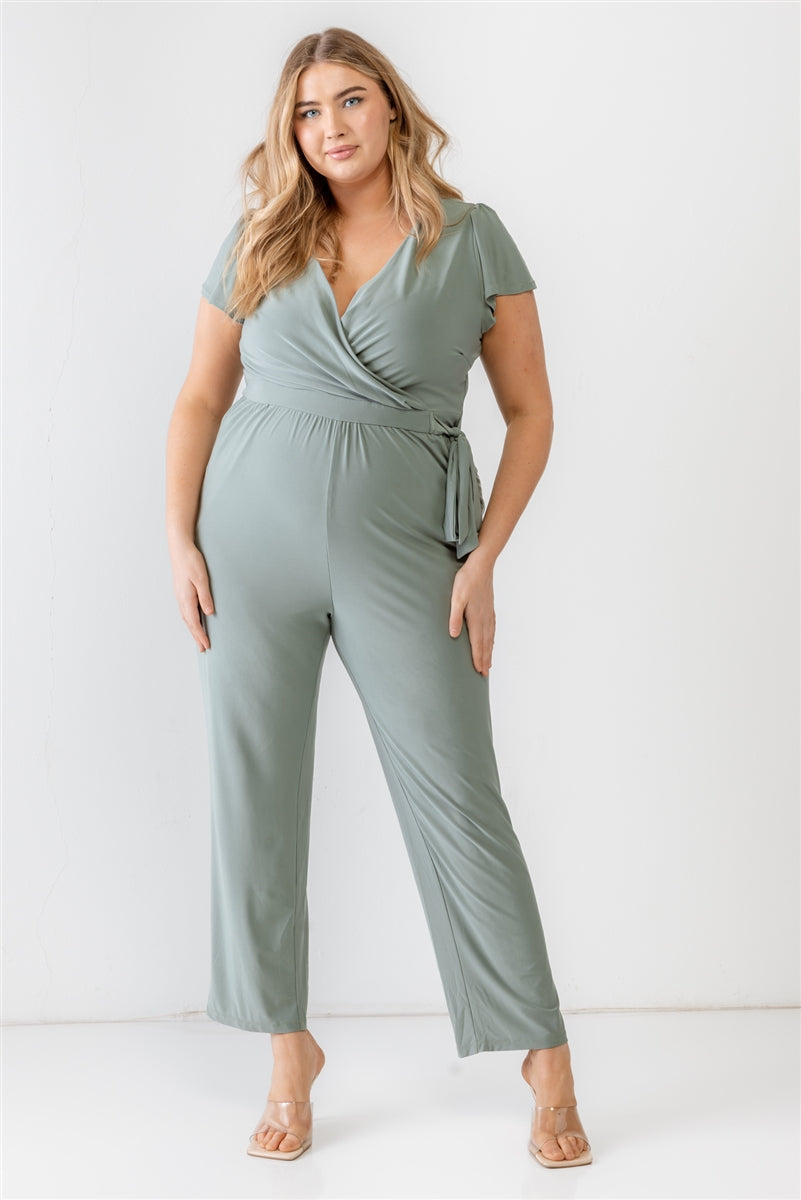 Curvy Sage Wrap Jumpsuit