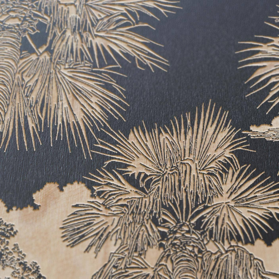 Palm Tree Canopies Engraved Illustration