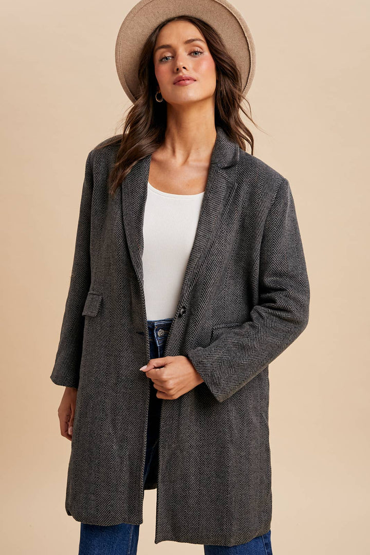HERRINGBONE DUSTER COAT