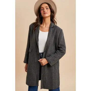 HERRINGBONE DUSTER COAT