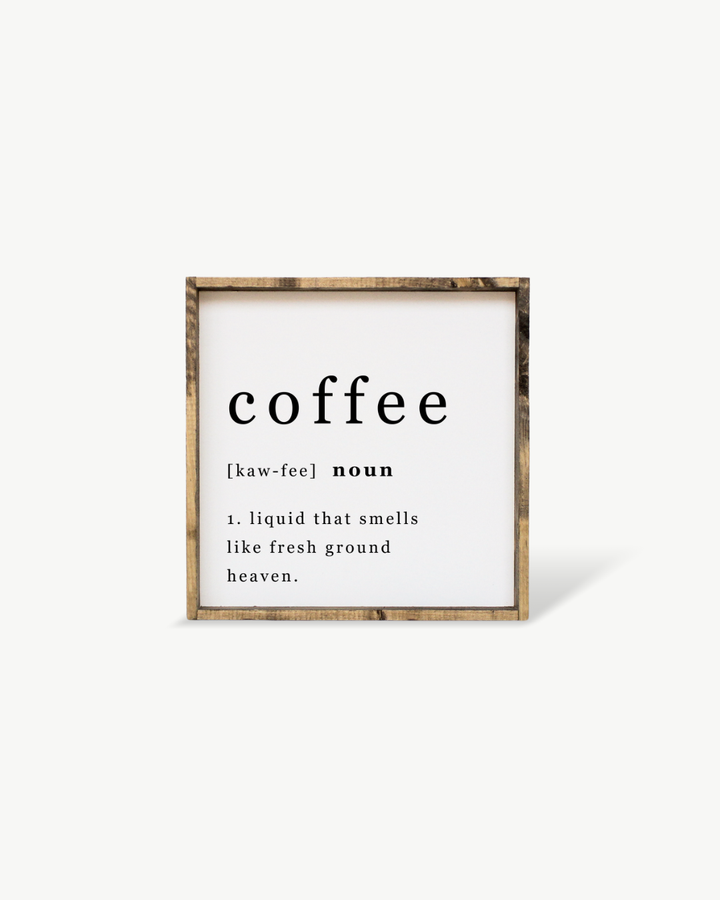 Coffee Noun Sign White