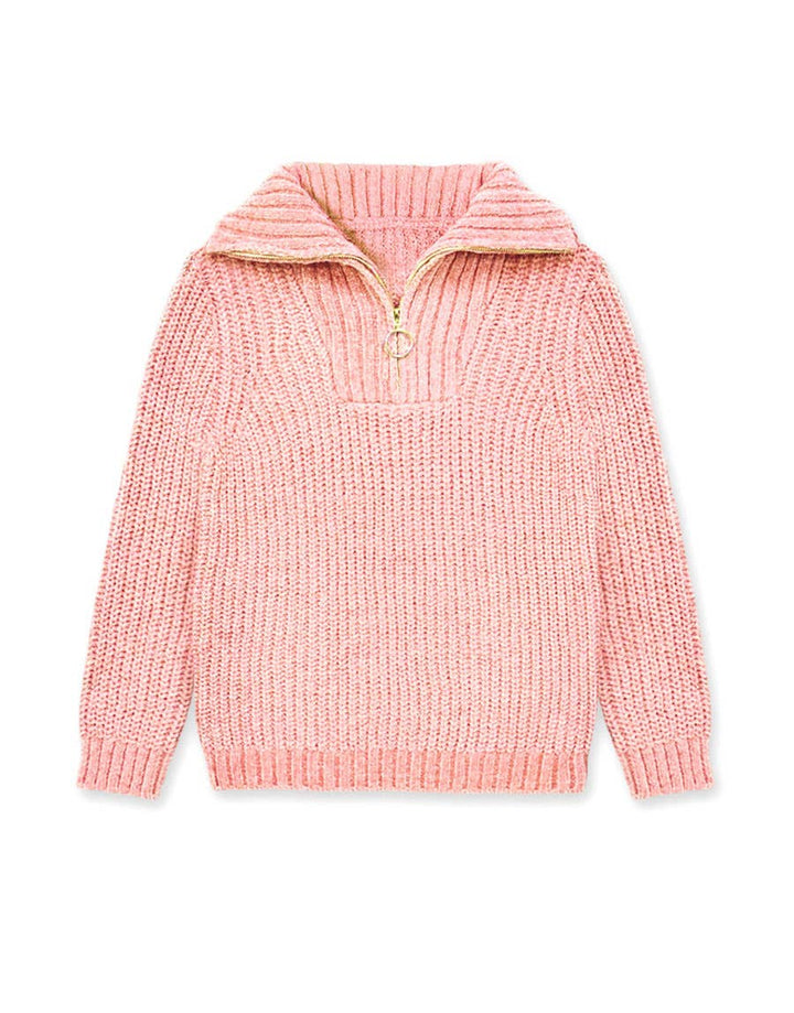 Pullover Lurex Sweater w/Zip