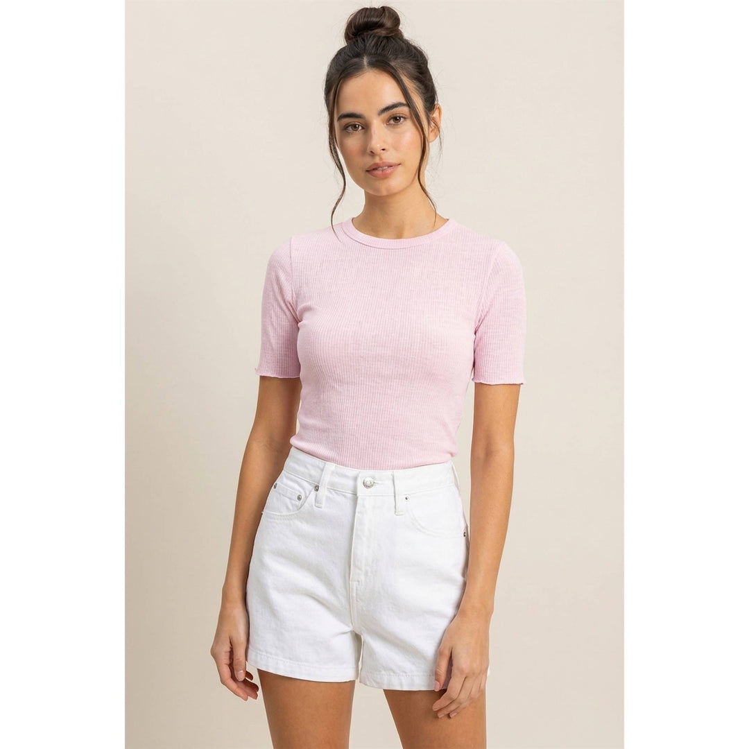 Ribbed Short Sleeve Top