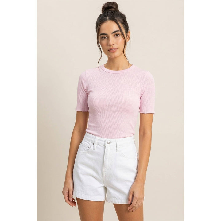 Ribbed Short Sleeve Top