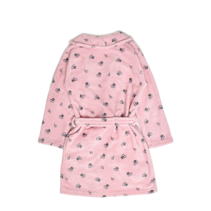 Fleece Cherry Printed Bath Robe