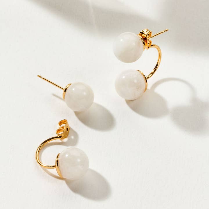 Mar's Moons Front Back Gemstone Earring