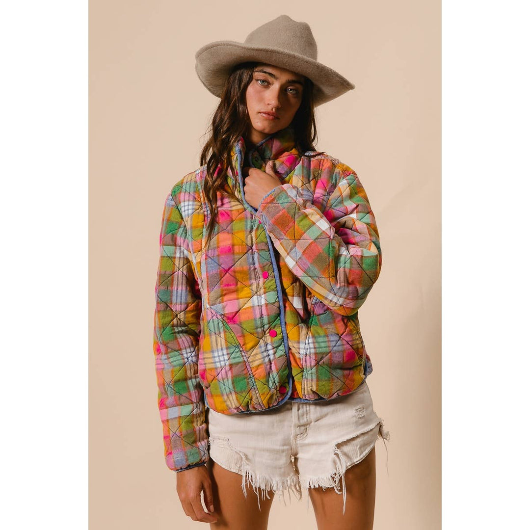 VINTAGE PLAID QUILTED JACKET