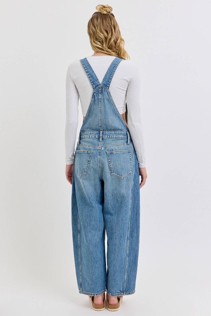 Mid Waisted Barrel Overalls