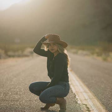Unisex Vegan Buffalo Suede Cowboy Hat