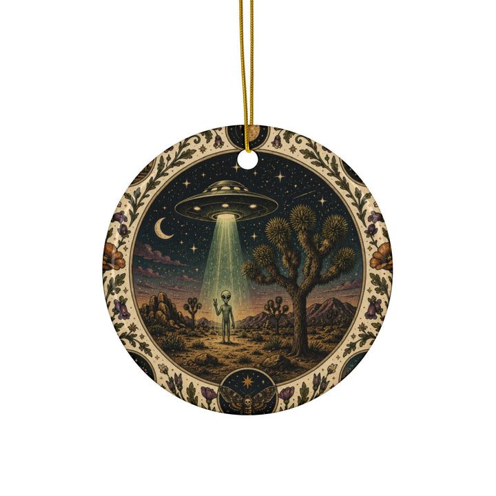 Joshua Tree Alien Ceramic Christmas Ornament
