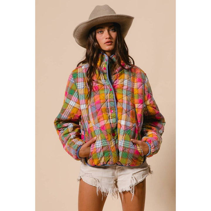 VINTAGE PLAID QUILTED JACKET