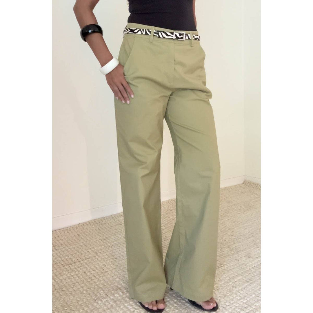 COTTON WIDE STRAIGHT LEG PANTS