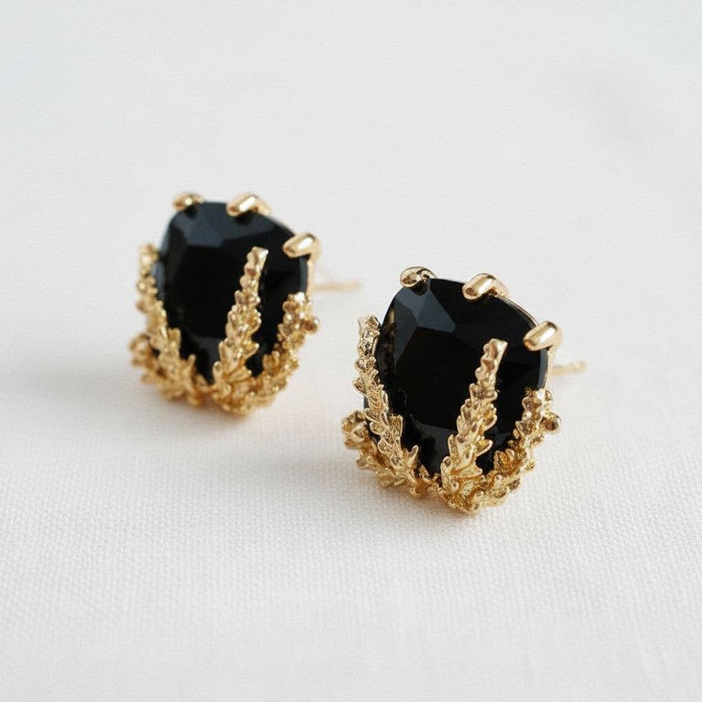Geo Black&amp; Gold Earrings